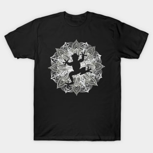 White Mandala Circle Frog T-Shirt